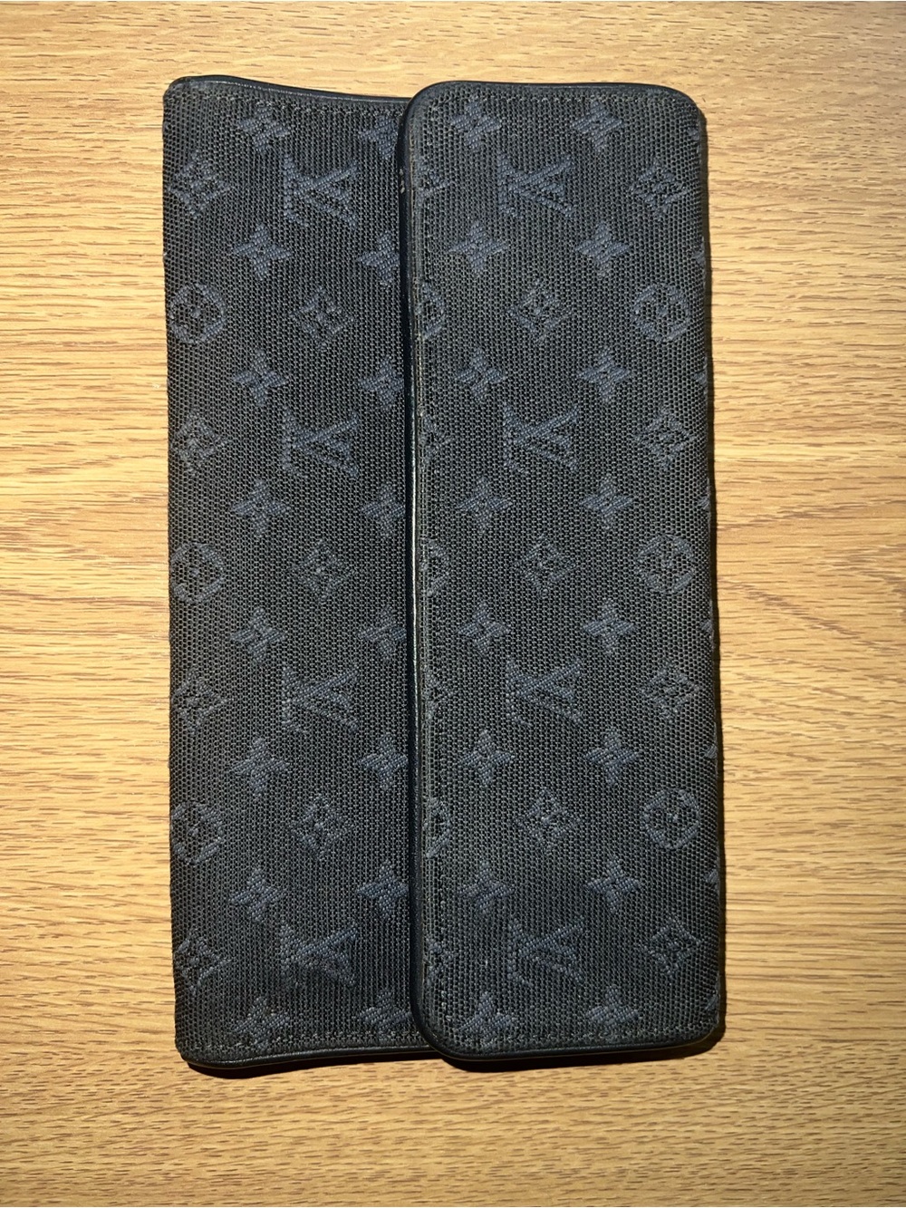 Louis Vuitton Navy Mini Lin Monogram Canvas Long International Wallet